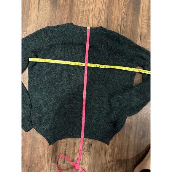 Free People Dark Green Karina Faux Wrap V-Neck Knit Sweater xs - Picture 4 of 5